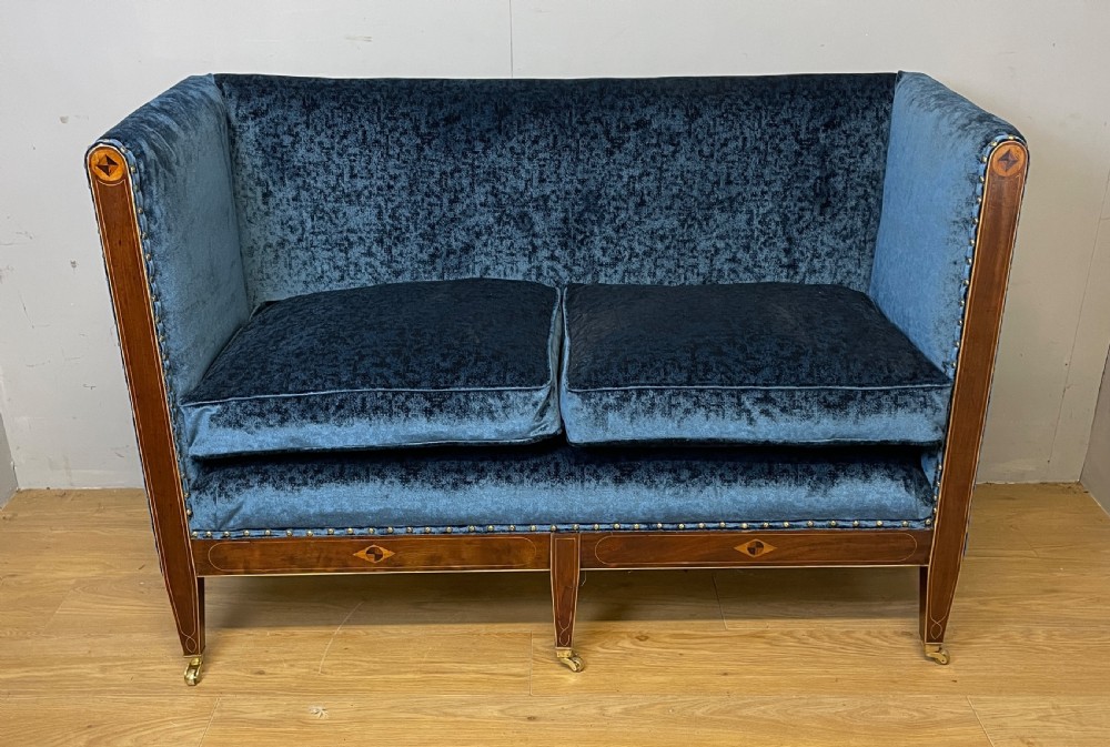 Georgian inlaid mahogany framed sofa circa 1810 View XV