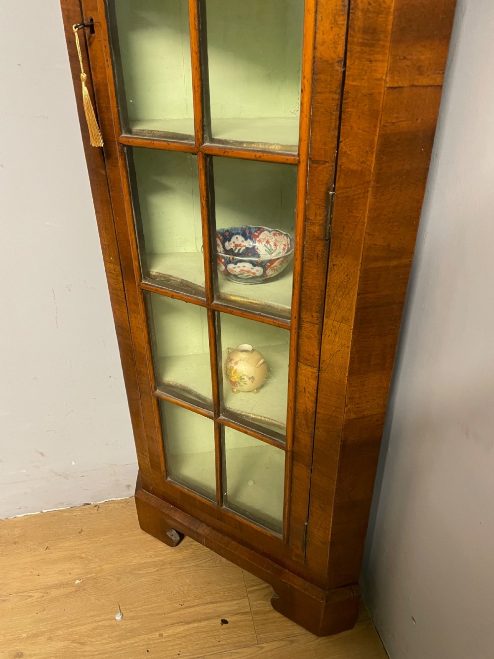 C19TH walnut freestanding corner cupboard  View II