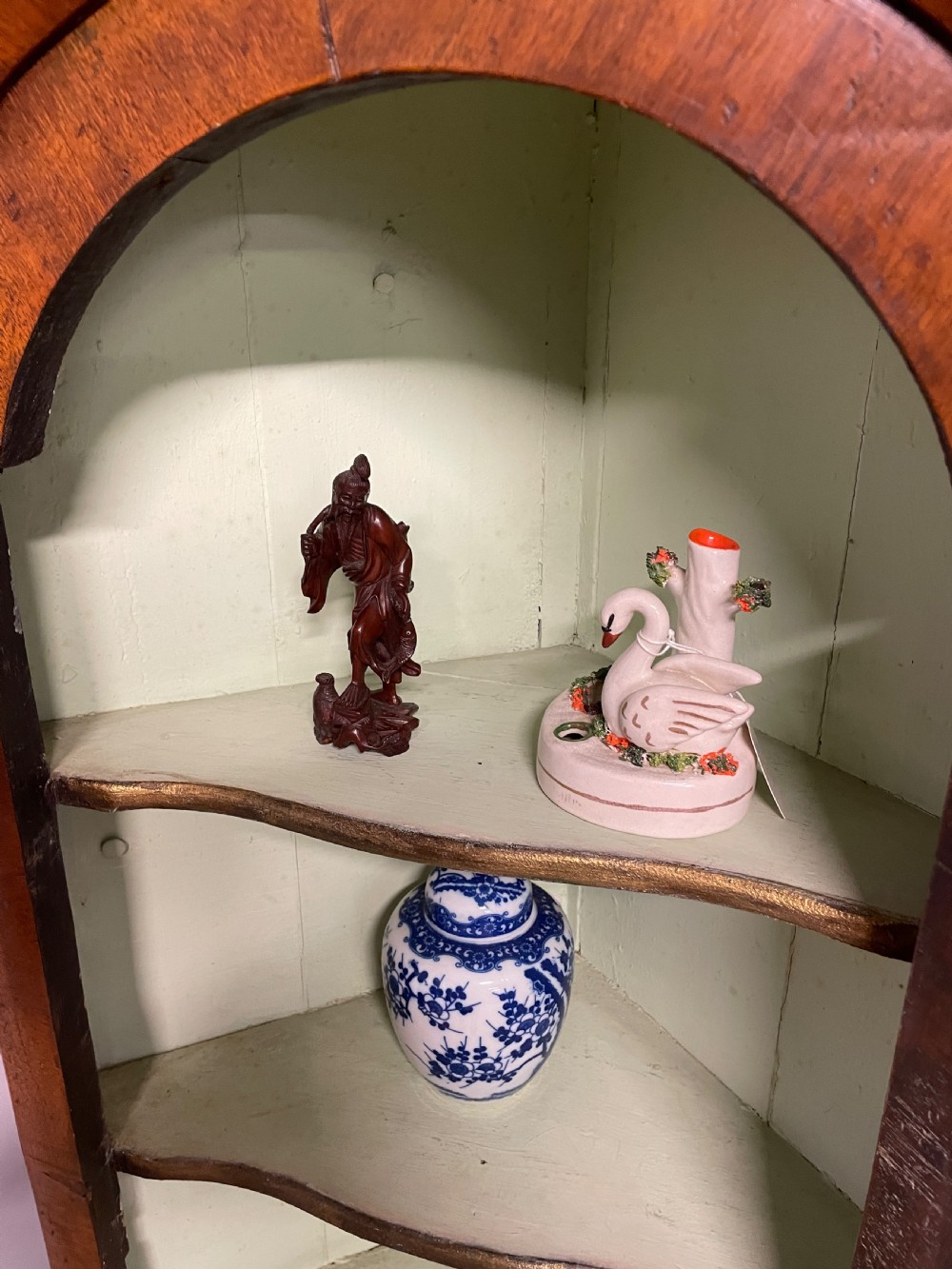 C19TH walnut freestanding corner cupboard  View VI
