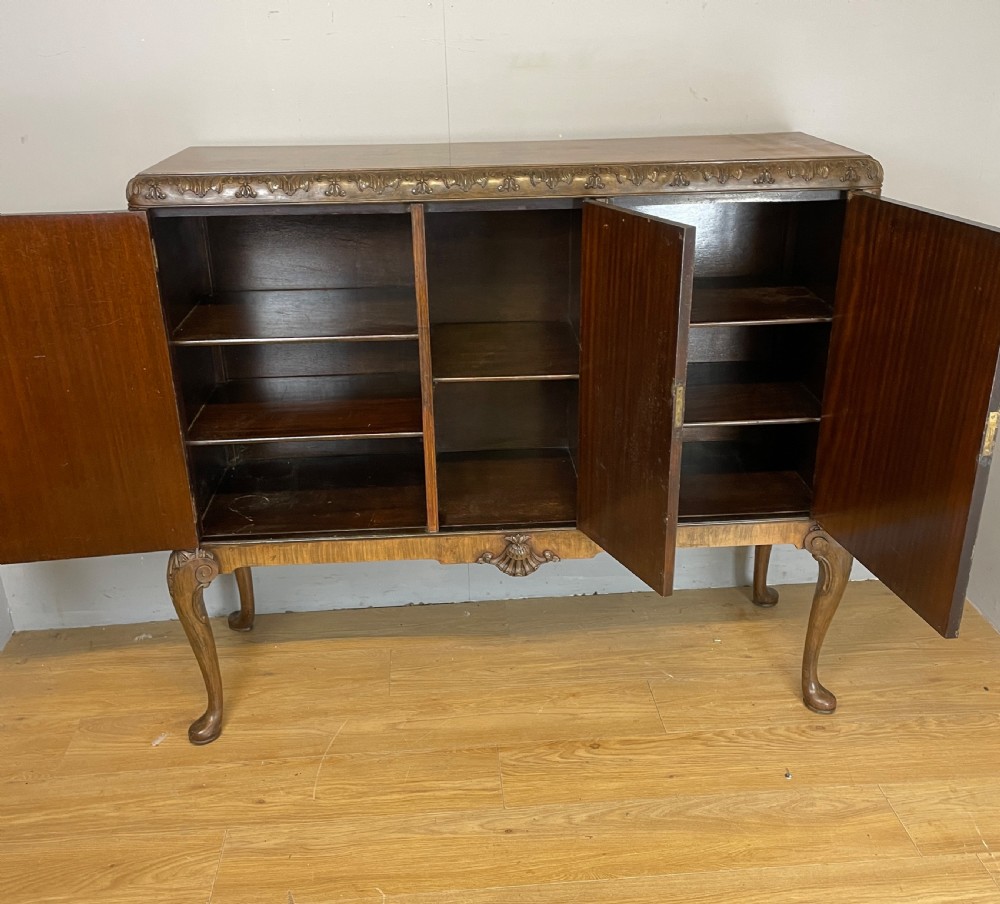 Burr walnut three door side cabinet circa 1920 View VII