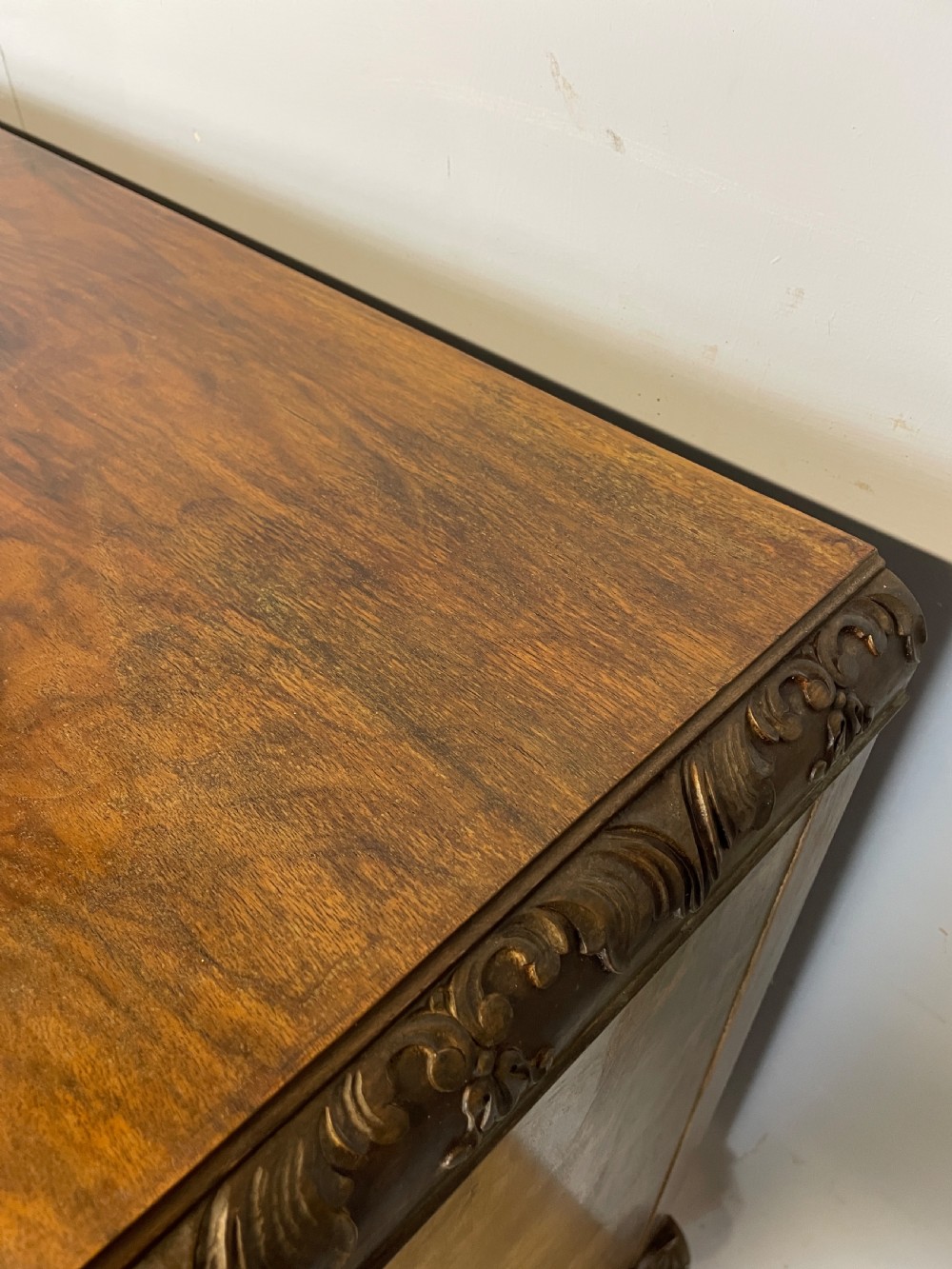 Burr walnut three door side cabinet circa 1920 View X