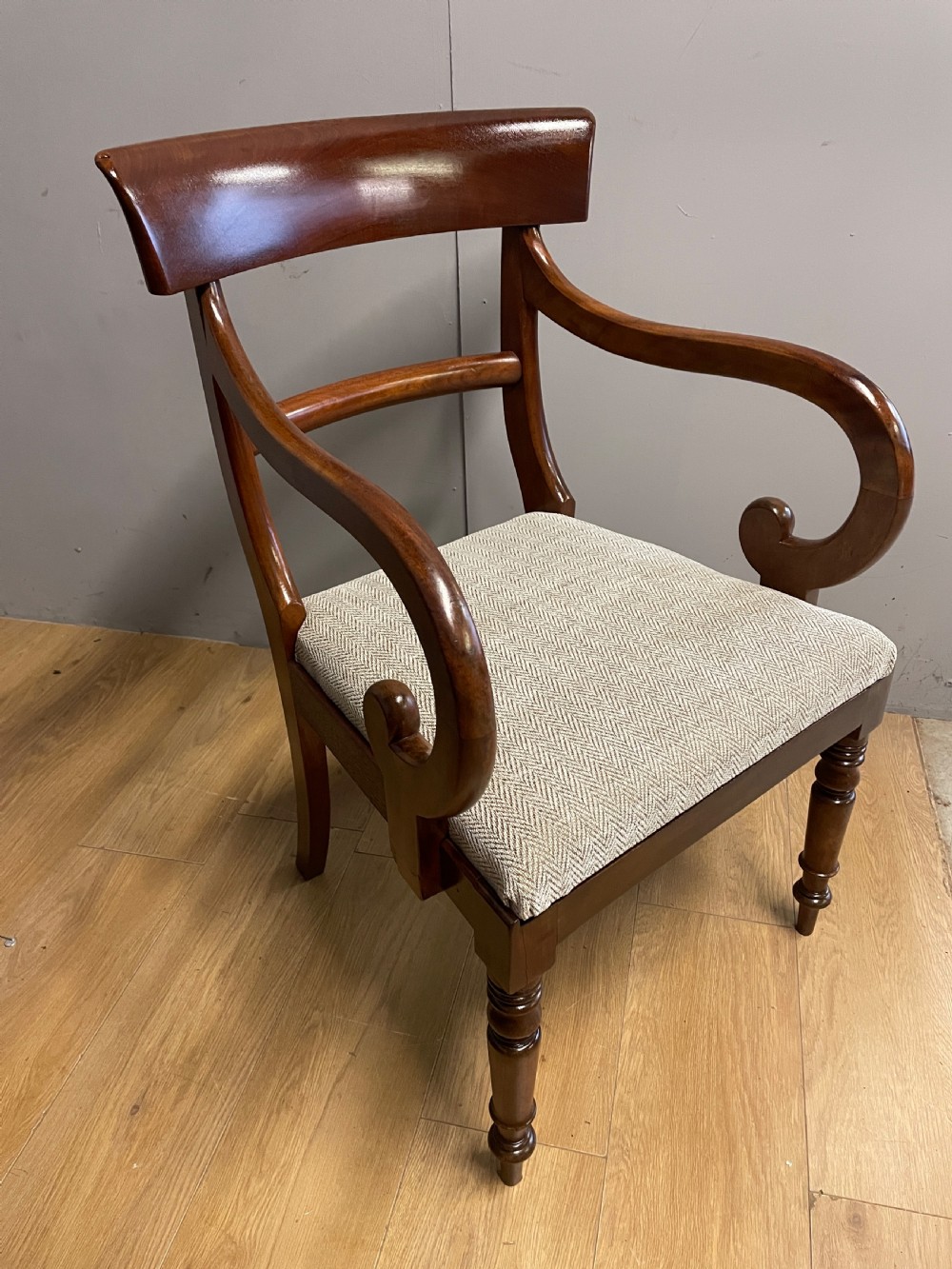 Georgian mahogany carver armchair View II