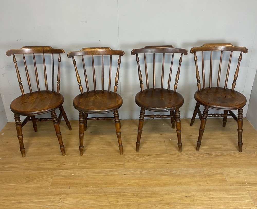 Set of 4 Edwardian ibex penny chairs 