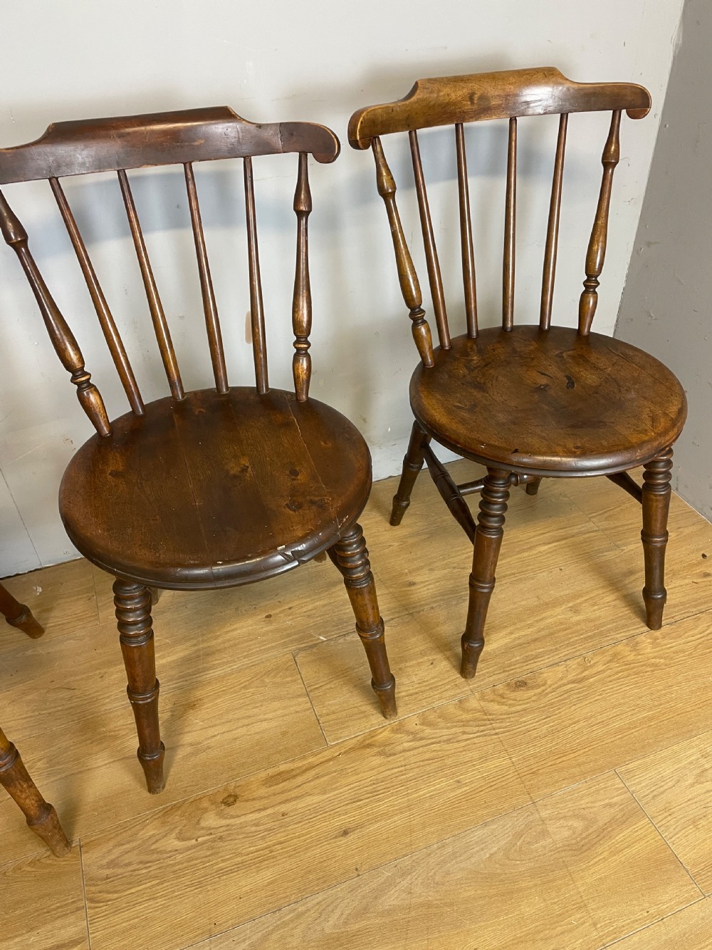Set of 4 Edwardian ibex penny chairs  View III