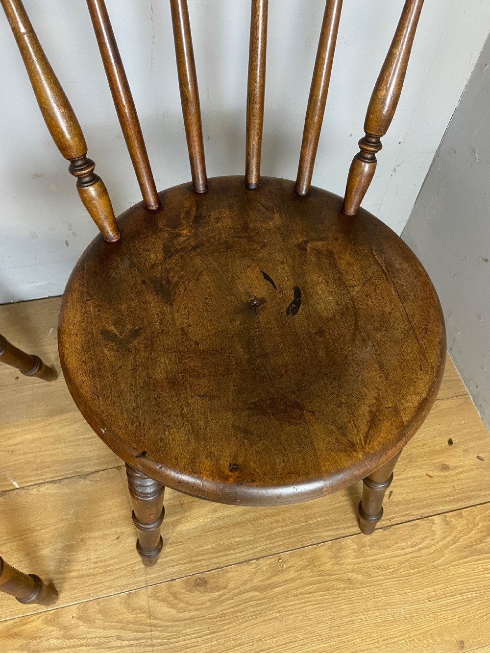 Set of 4 Edwardian ibex penny chairs  View IV