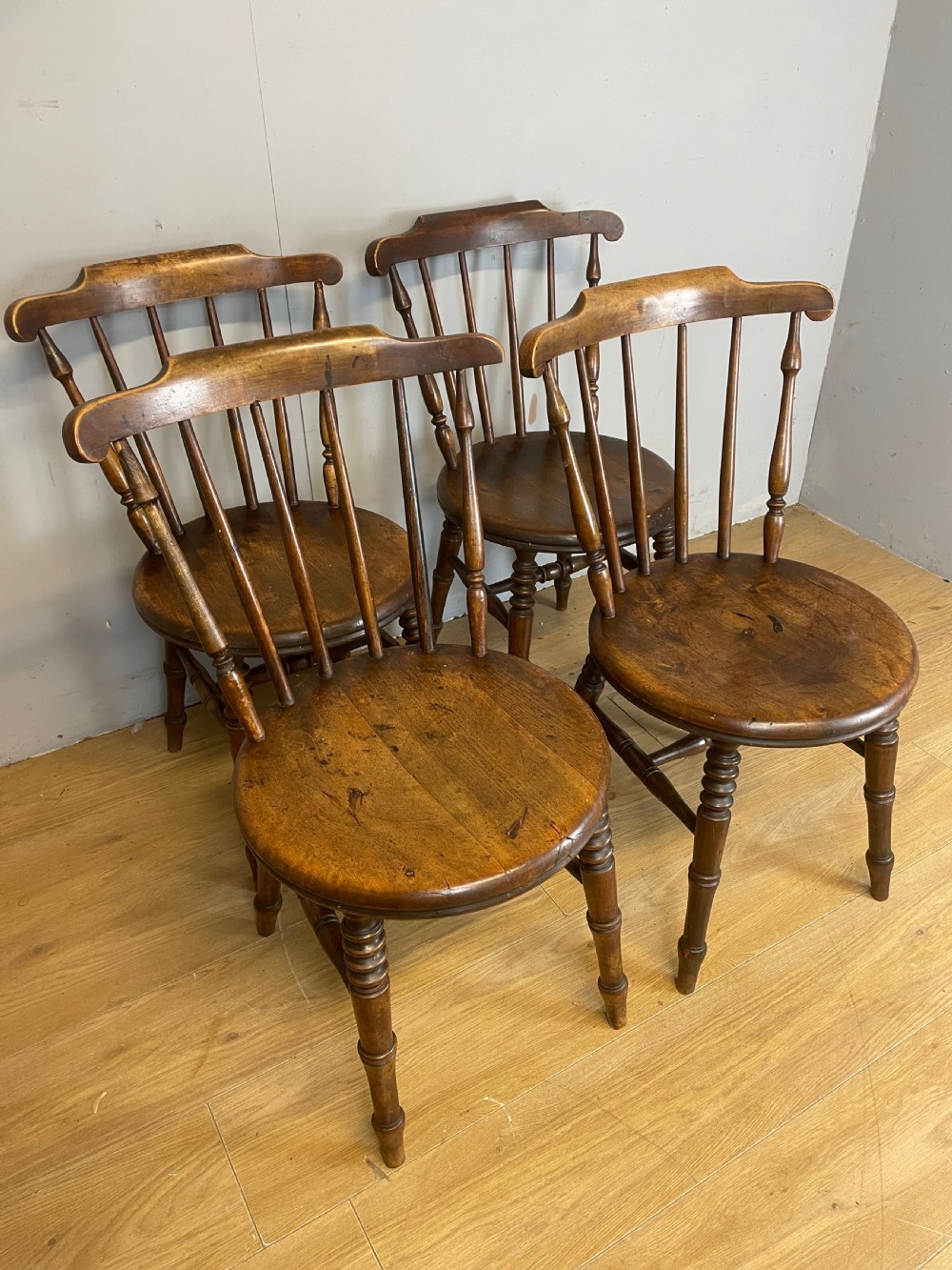 Set of 4 Edwardian ibex penny chairs  View X