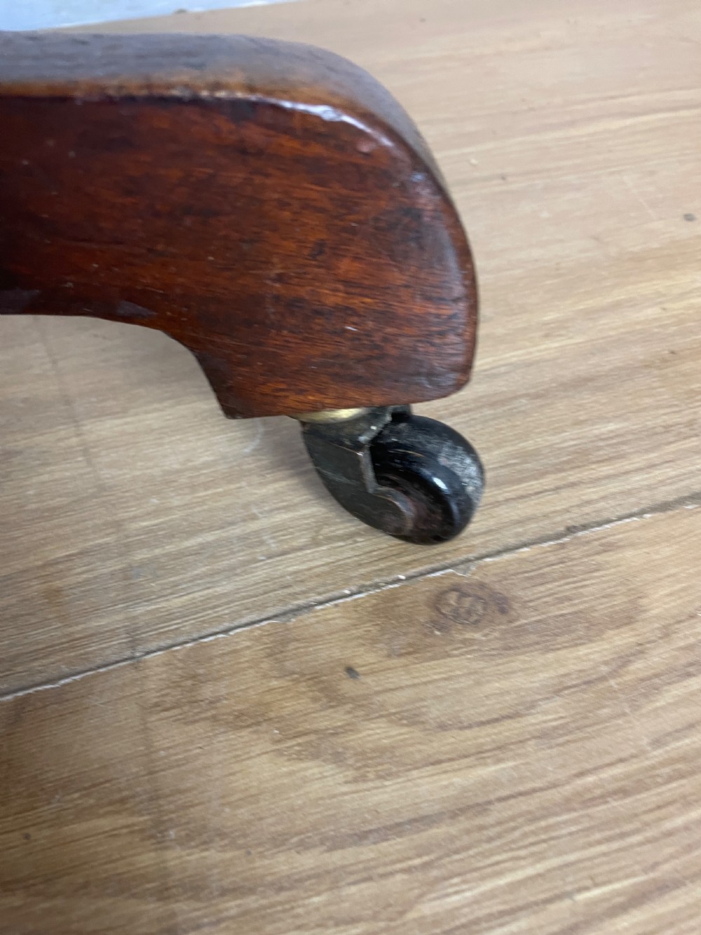 Edwardian mahogany revolving desk chair with leather seat  View VII