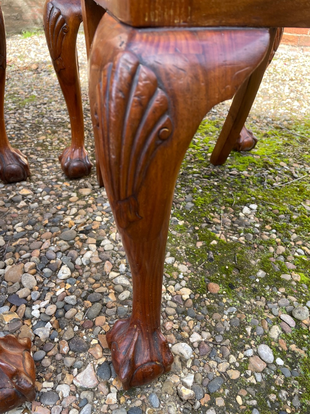 Set of six solid walnut Queen Anne style dining chairs circa 1900 View XII