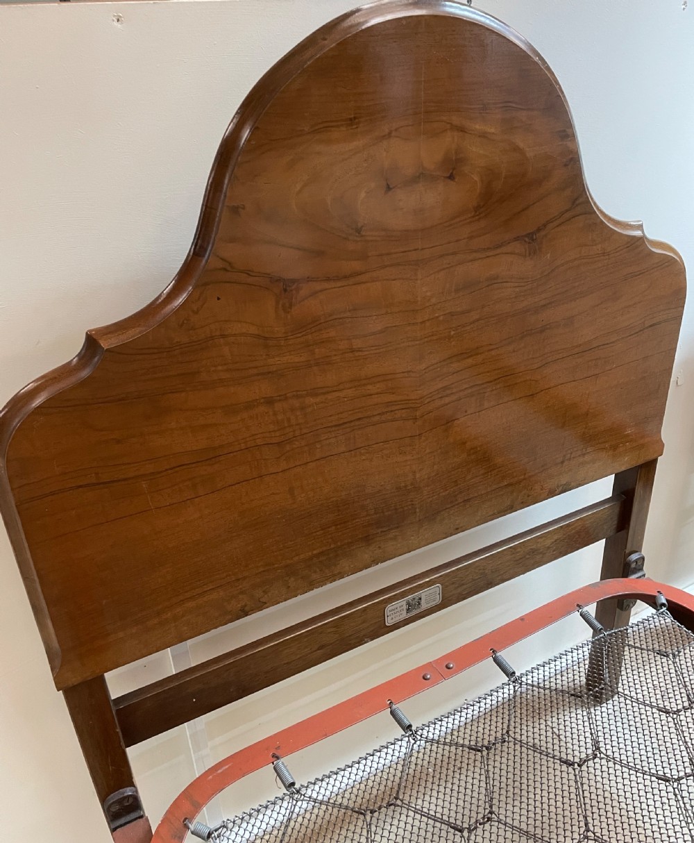 Early C20th pair of walnut single beds by Staples and Co View VIII