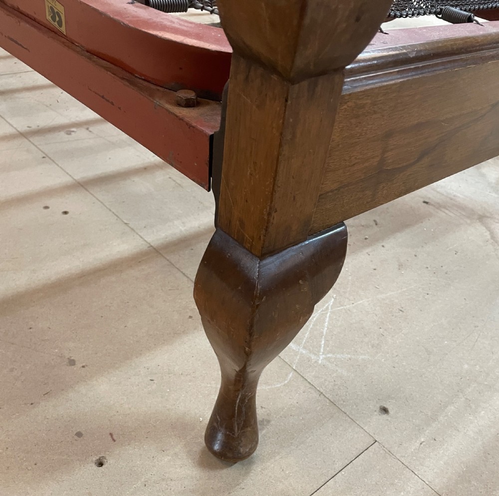 Early C20th pair of walnut single beds by Staples and Co View X