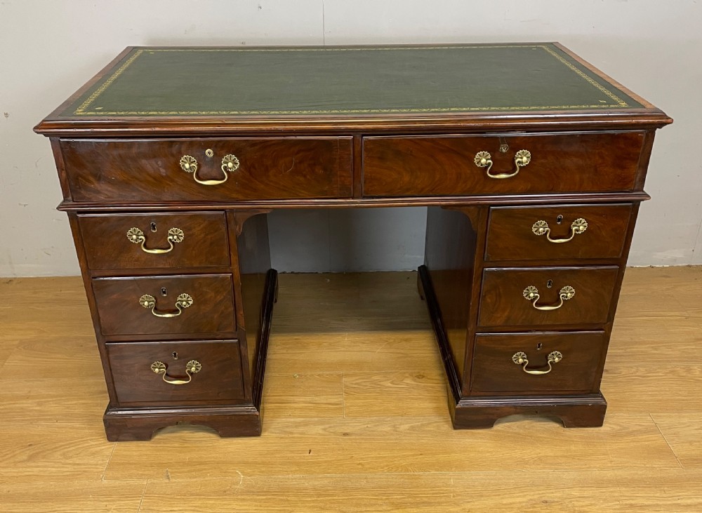 Georgian flame mahogany small partner style desk circa 1800