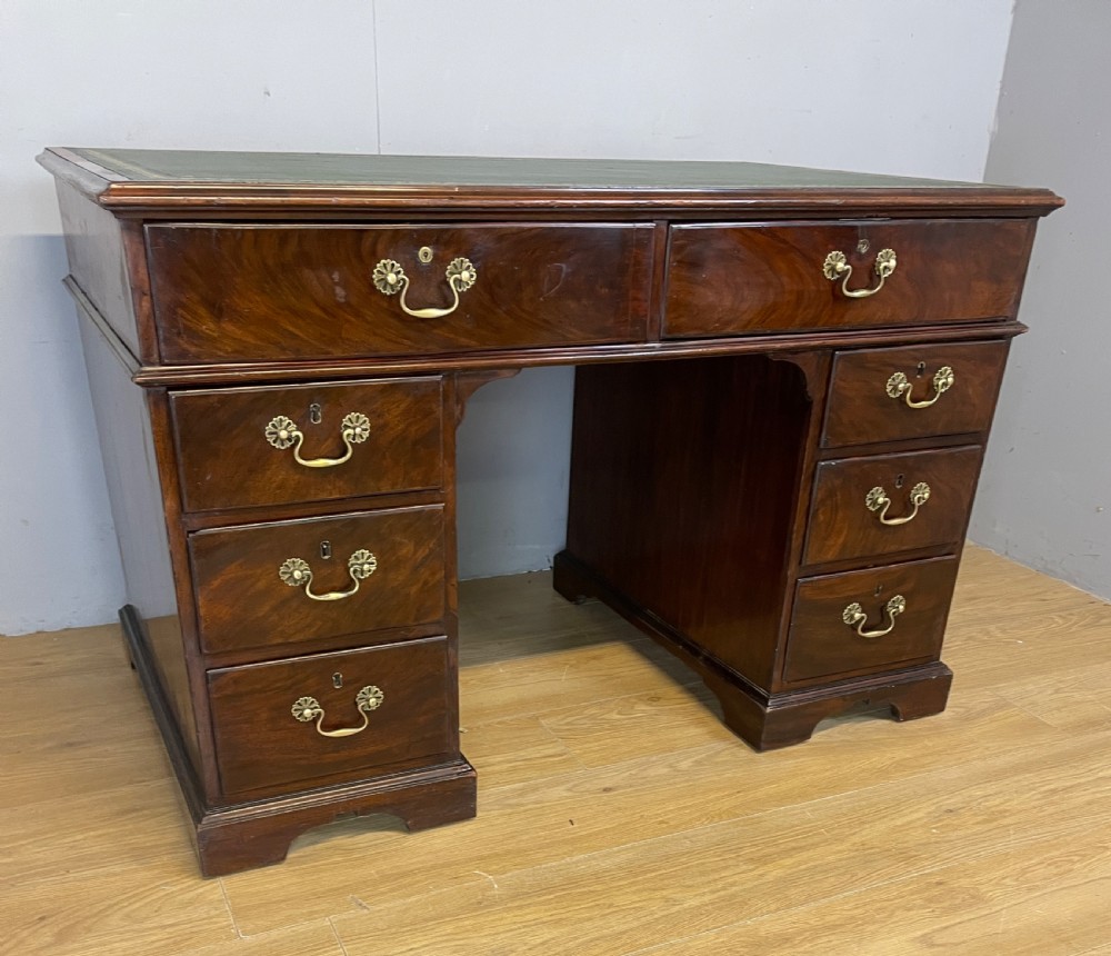 Georgian flame mahogany small partner style desk circa 1800 View III