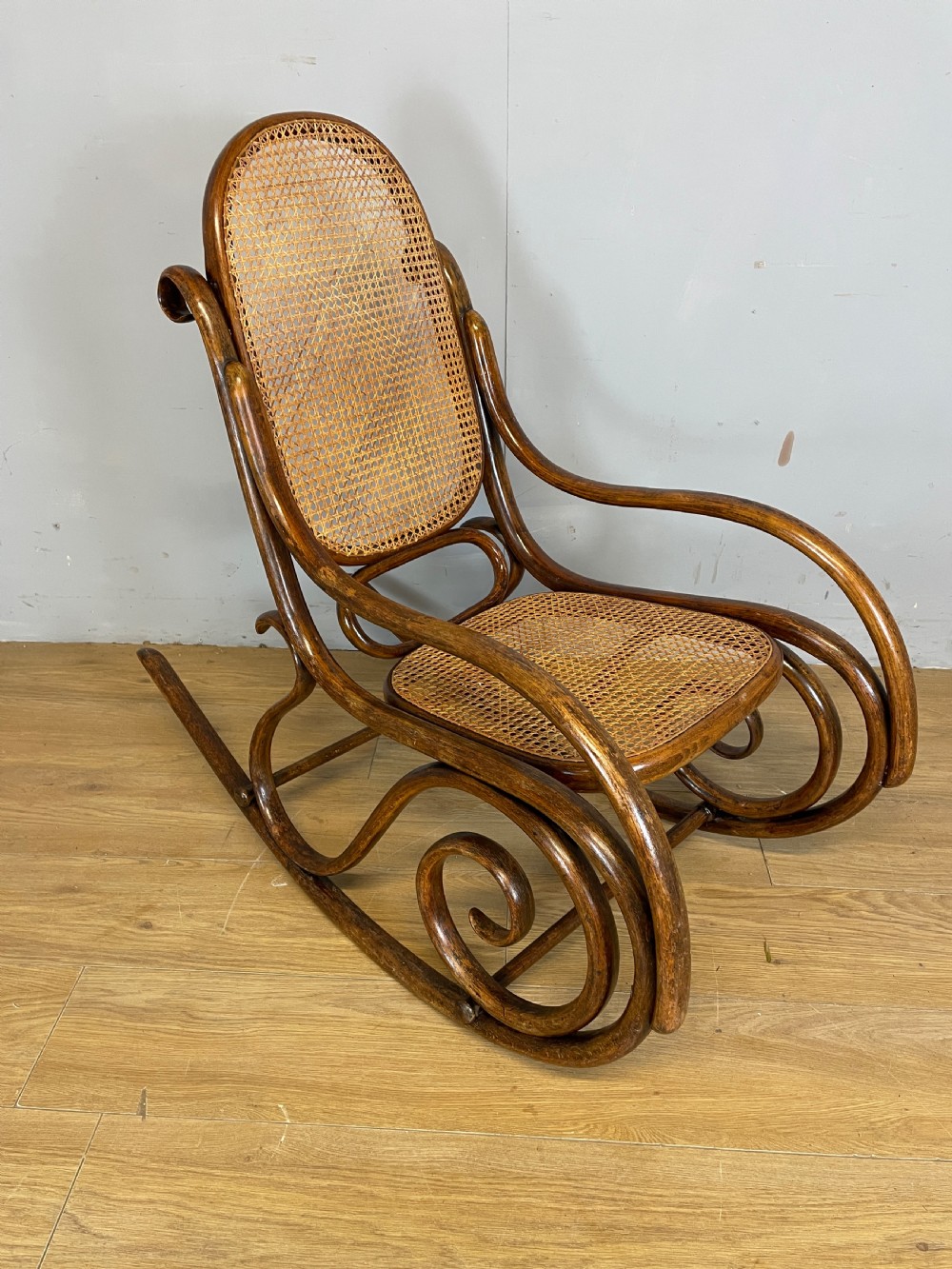 C19TH  cane seated bentwood rocking chair possibly Thonet 