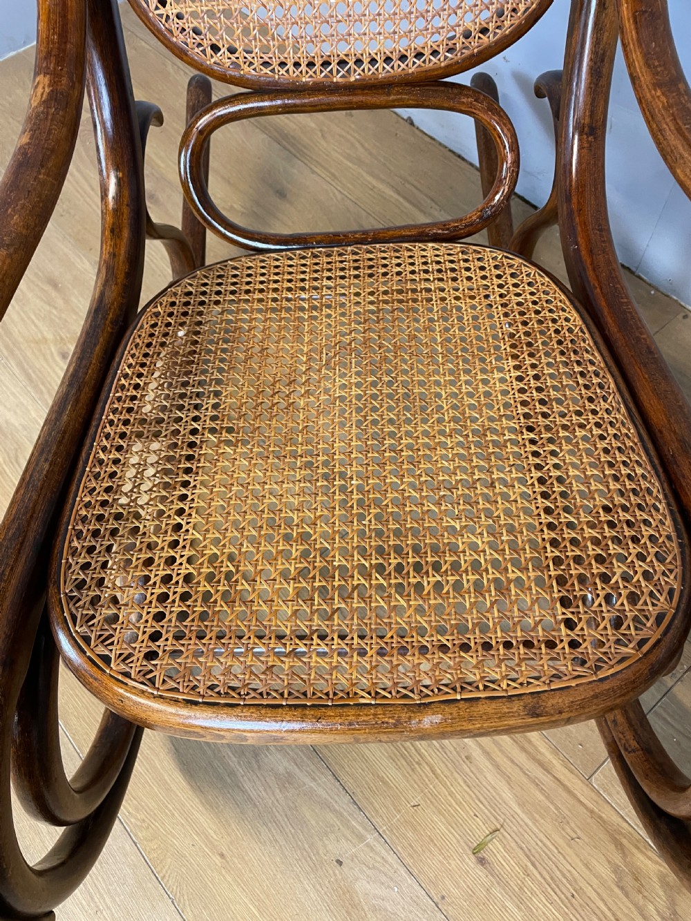 C19TH  cane seated bentwood rocking chair possibly Thonet  View III