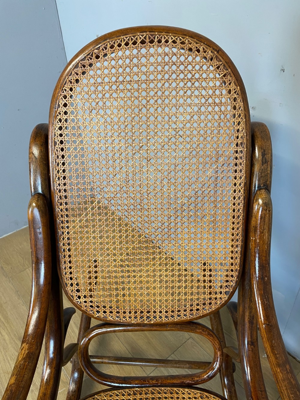 C19TH  cane seated bentwood rocking chair possibly Thonet  View V