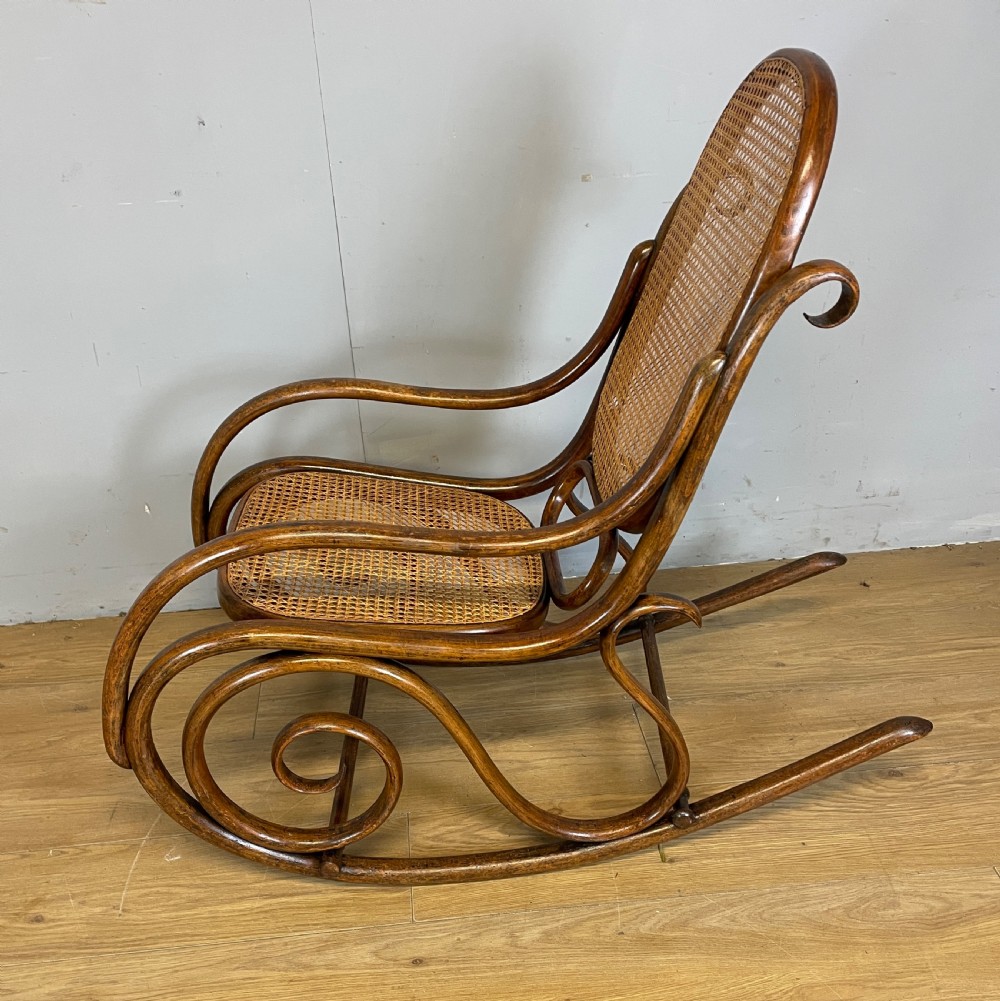C19TH  cane seated bentwood rocking chair possibly Thonet  View VI
