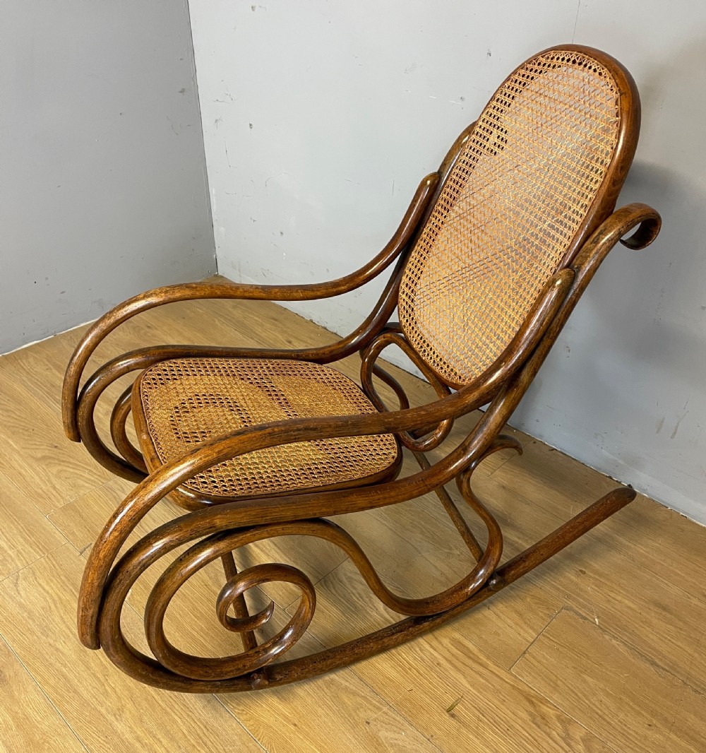 C19TH  cane seated bentwood rocking chair possibly Thonet  View VII