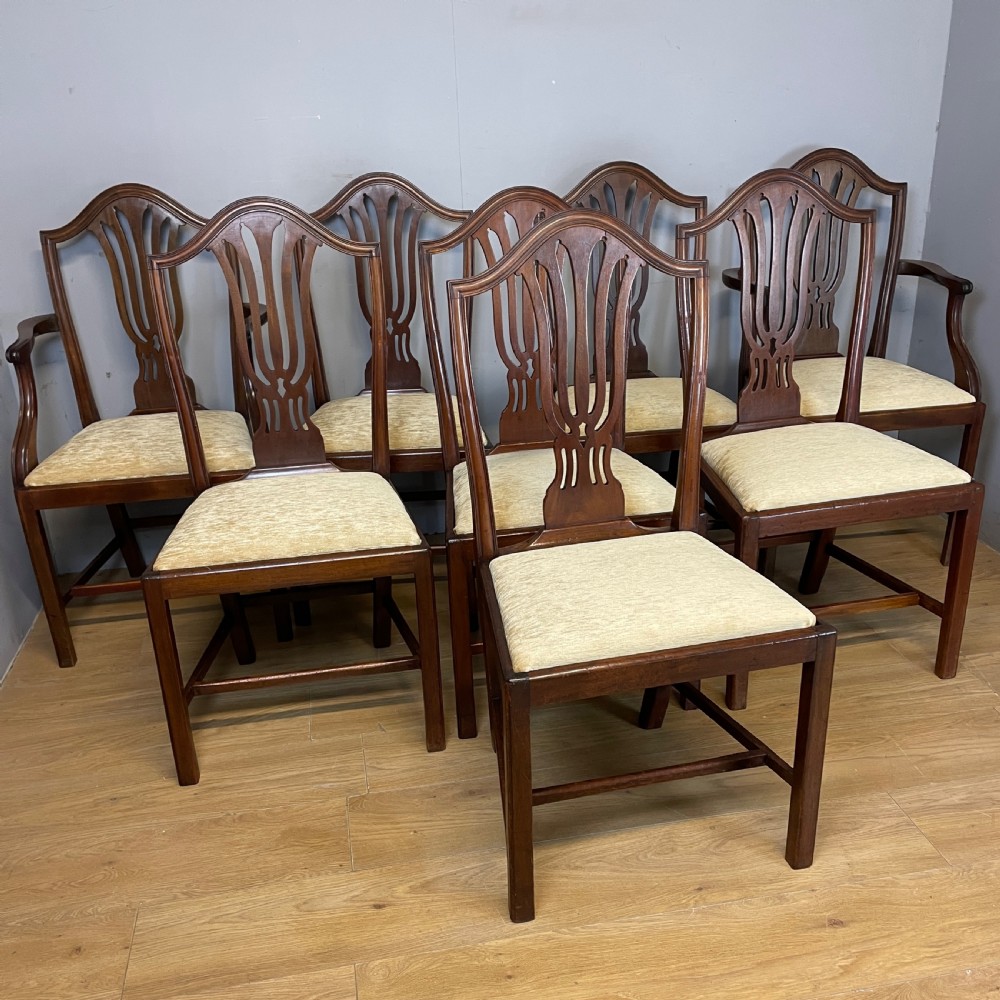 Set of eight mahogany Hepplewhite style chairs circa 1900 View XV
