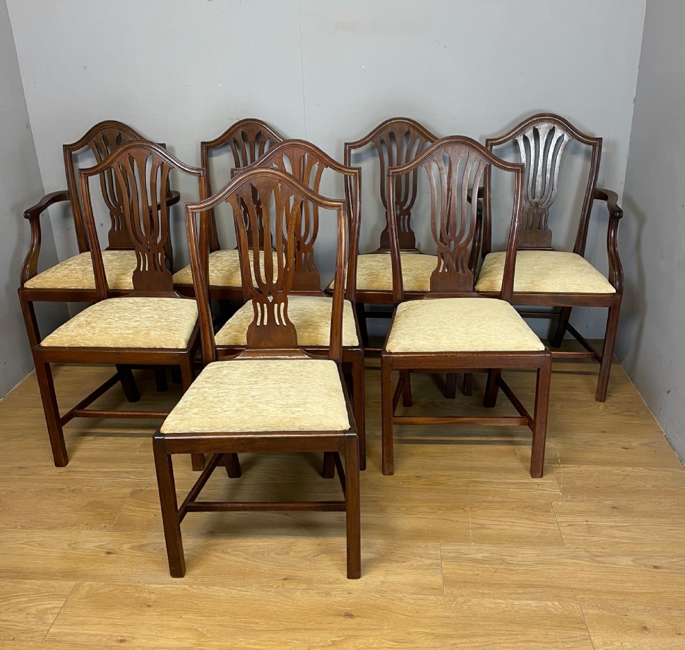 Set of eight mahogany Hepplewhite style chairs circa 1900 View XVI
