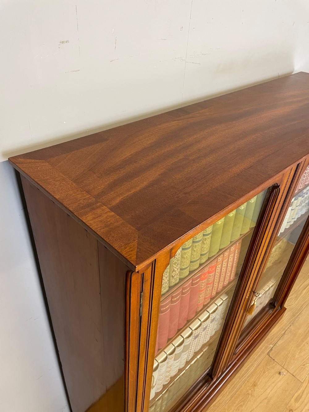 Arts and Crafts walnut freestanding glazed bookcase View IV