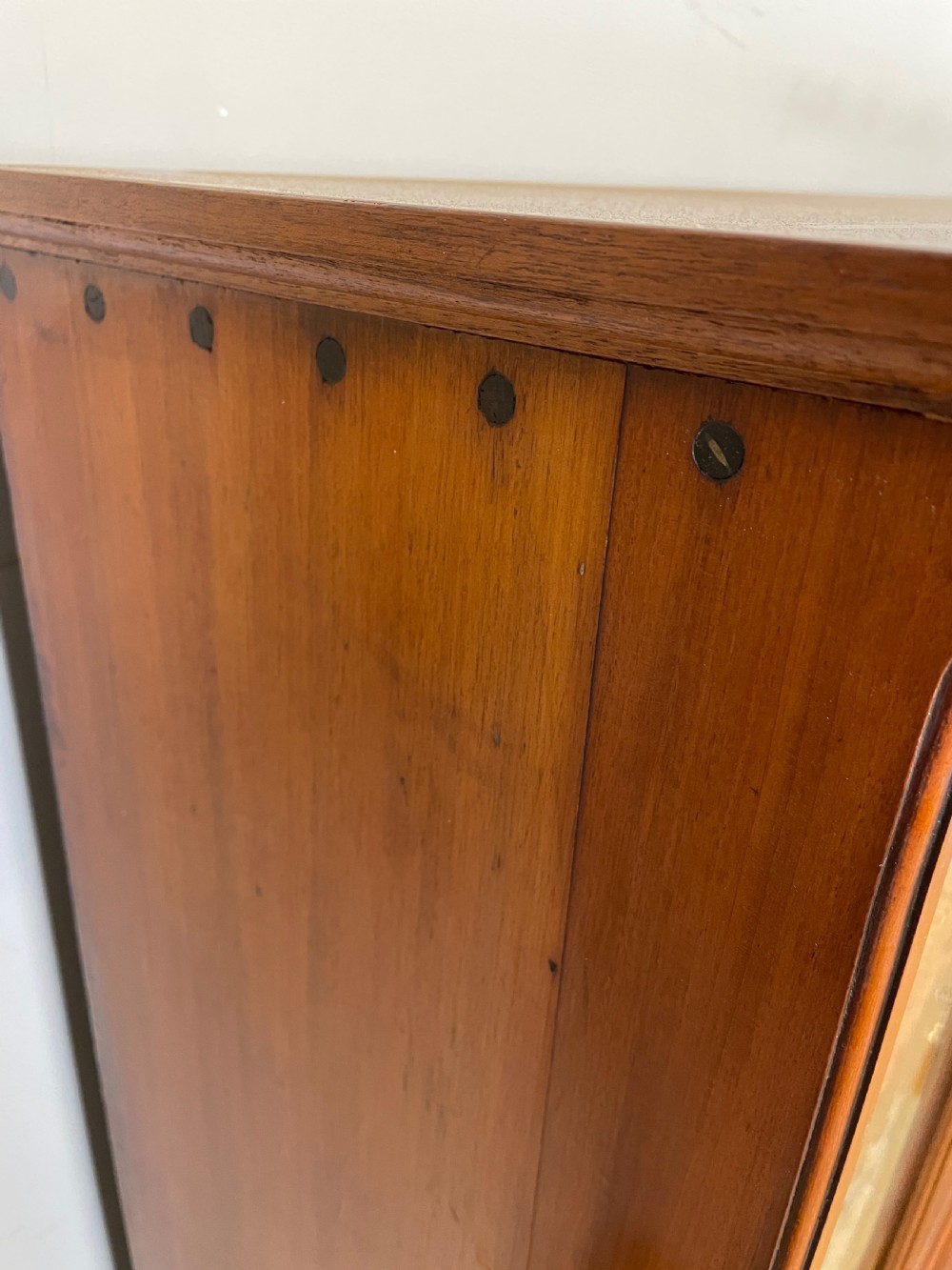 Arts and Crafts walnut freestanding glazed bookcase View V