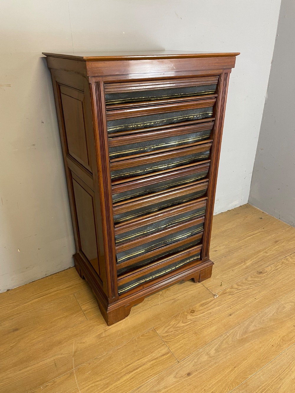 C19TH walnut 9 drawer document cabinet from an Oxford college  
