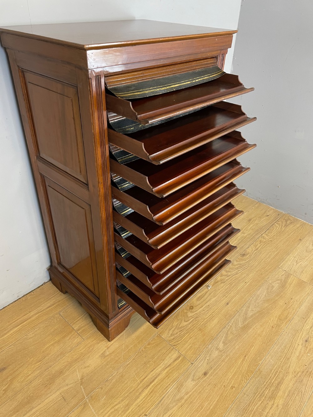 C19TH walnut 9 drawer document cabinet from an Oxford college   View IV