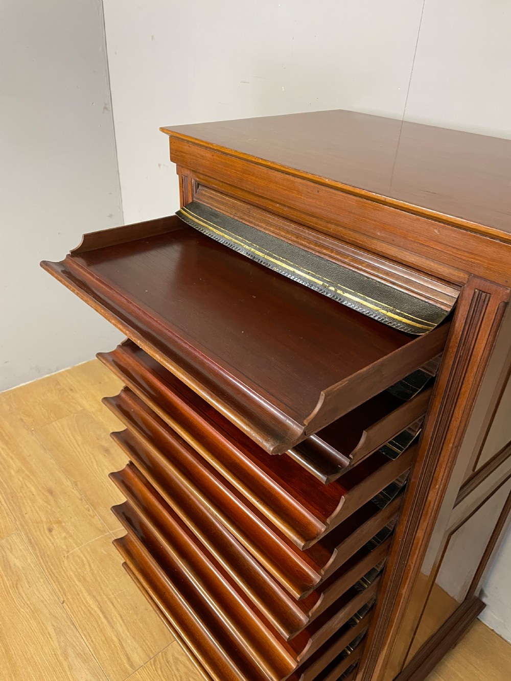 C19TH walnut 9 drawer document cabinet from an Oxford college   View V