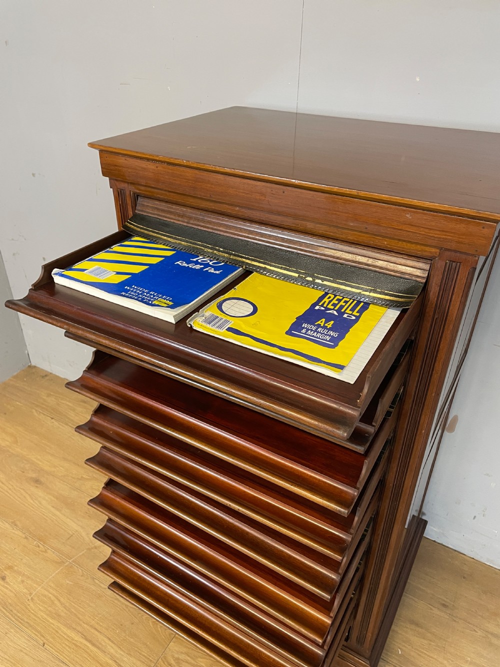 C19TH walnut 9 drawer document cabinet from an Oxford college   View VI