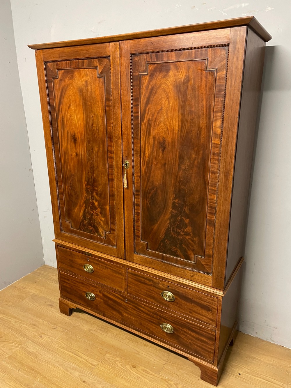 Late Regency country house flame mahogany Housekeepers cupboard View II
