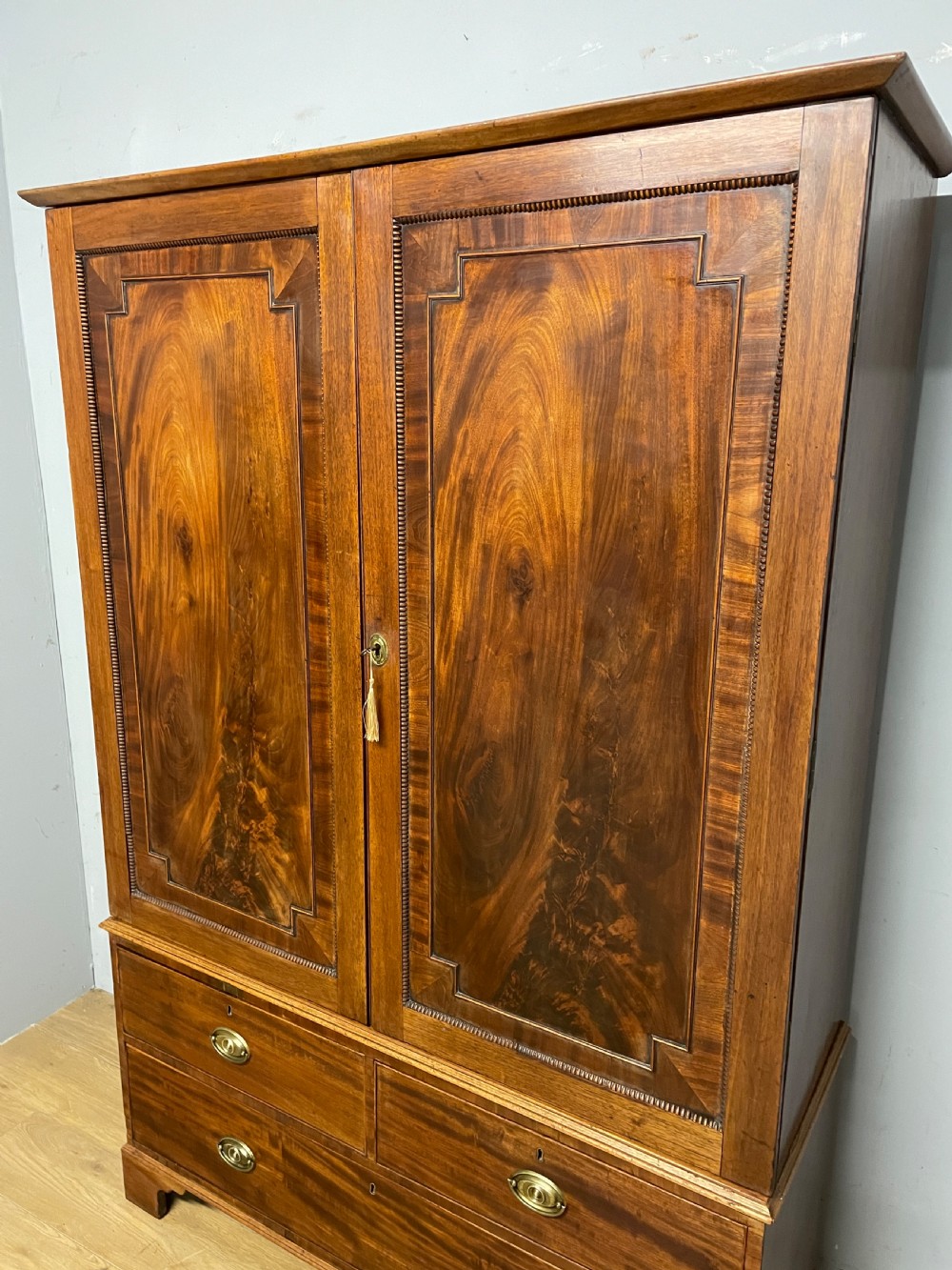 Late Regency country house flame mahogany Housekeepers cupboard View III