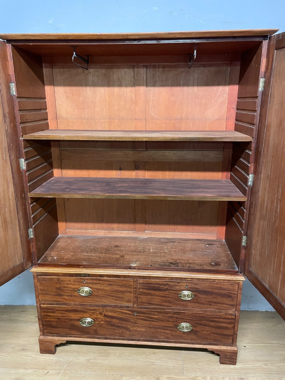 Late Regency country house flame mahogany Housekeepers cupboard View VII