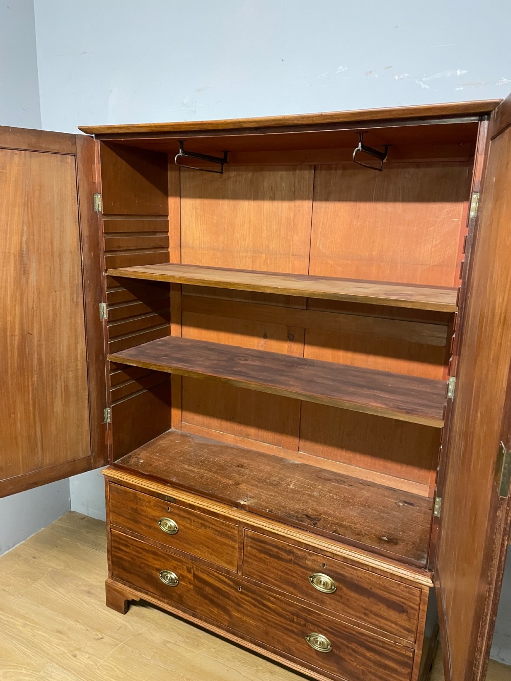 Late Regency country house flame mahogany Housekeepers cupboard View VIII
