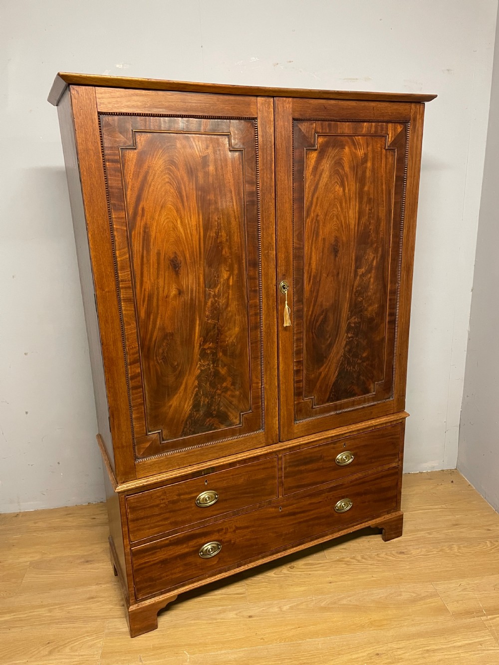 Late Regency country house flame mahogany Housekeepers cupboard View XI