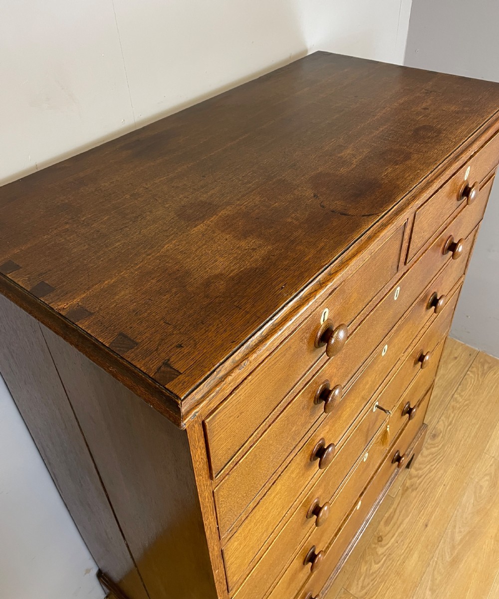 Georgian golden oak six height chest of drawers circa 1790 View VII