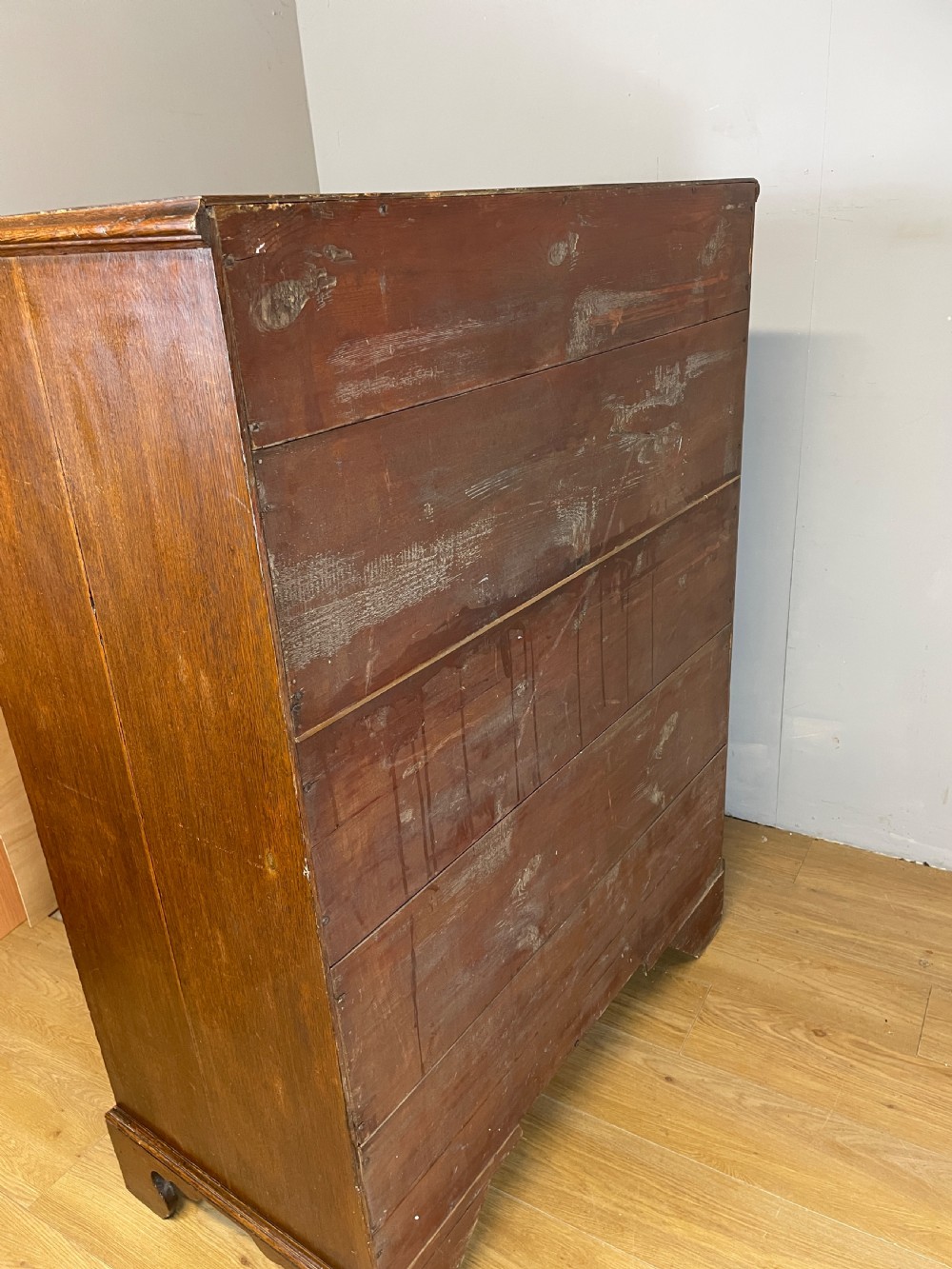 Georgian golden oak six height chest of drawers circa 1790 View XII