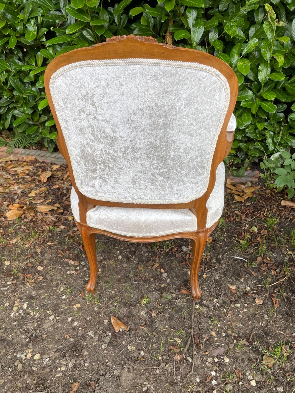 Pair of solid walnut Louis Quinze style armchairs  View IX