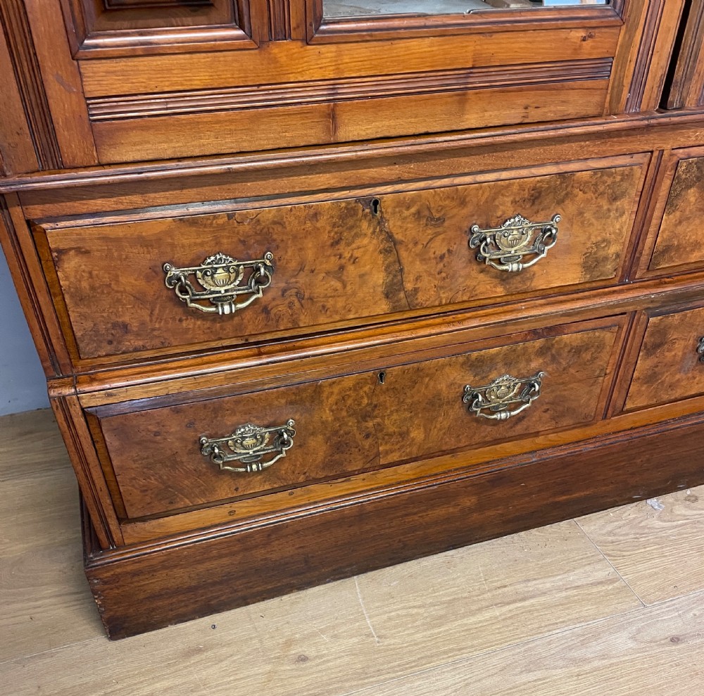 Arts and crafts walnut double wardrobe circa 1890 View III
