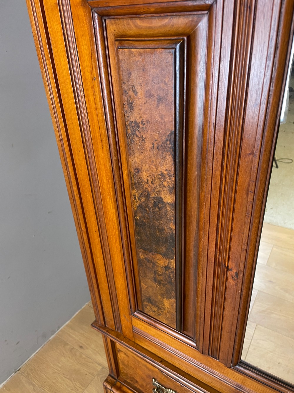 Arts and crafts walnut double wardrobe circa 1890 View IV