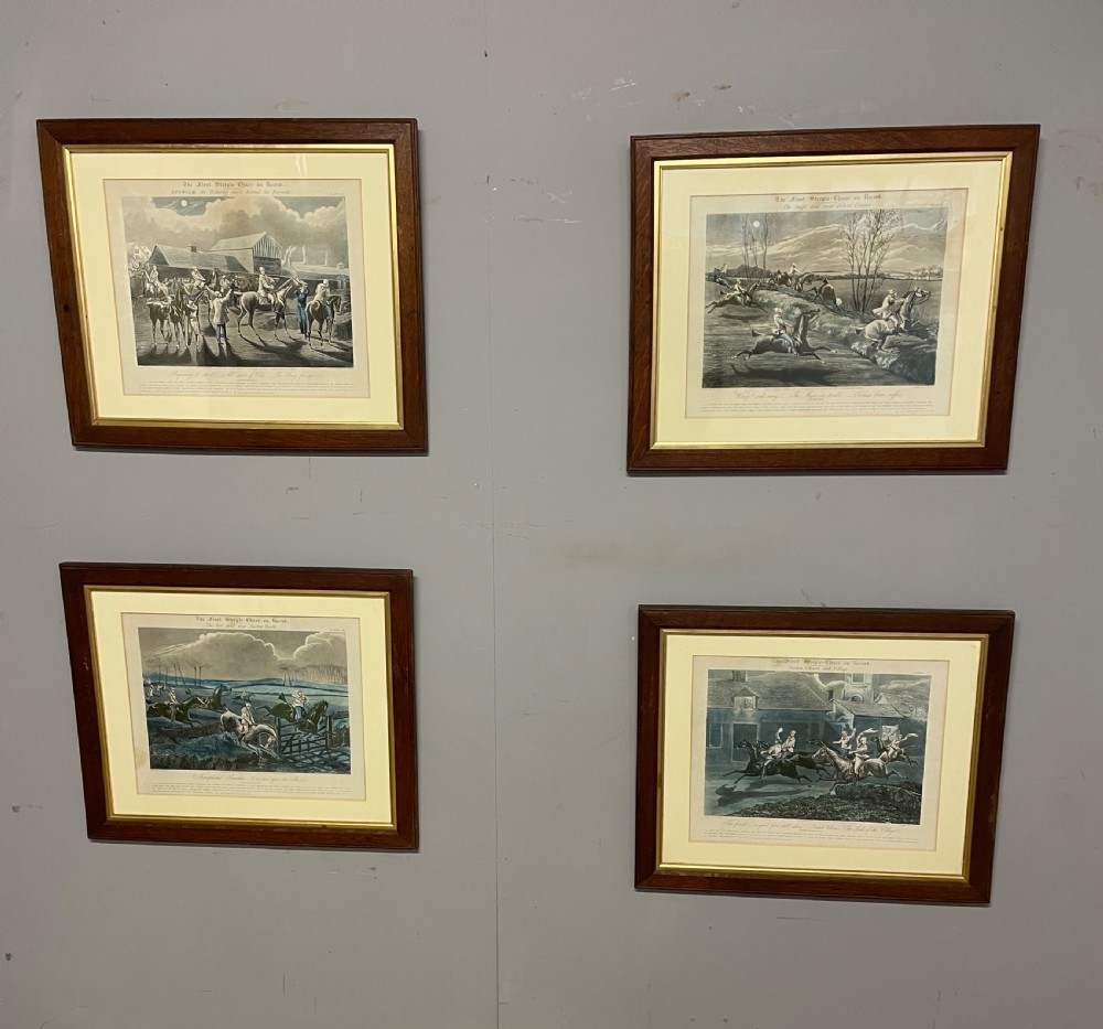 C19TH set of four horse racing prints by Alken