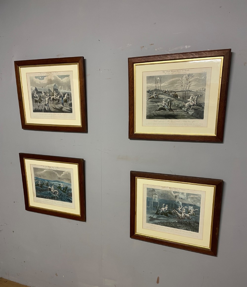 C19TH set of four horse racing prints by Alken View VIII