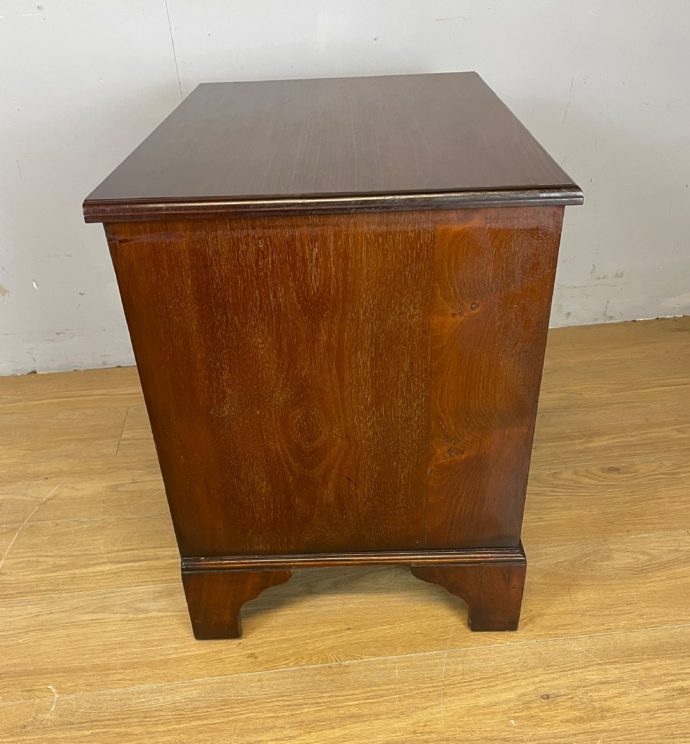 Small Edwardian three height flame mahogany chest of drawers  View VI