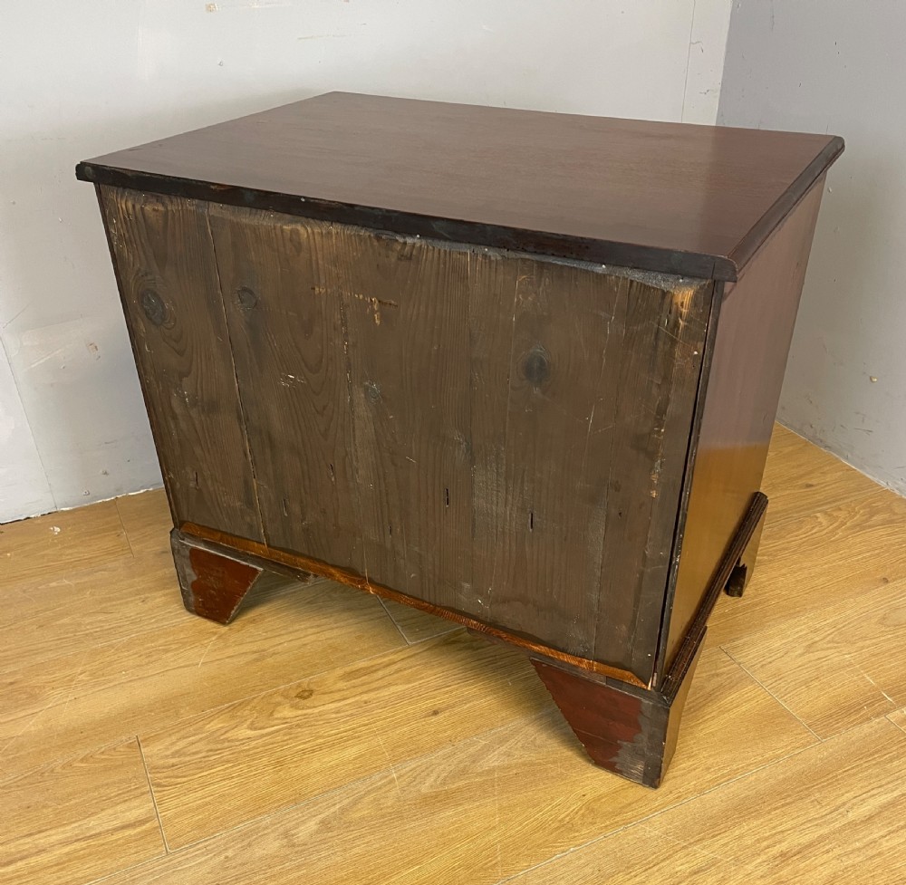 Small Edwardian three height flame mahogany chest of drawers  View VII