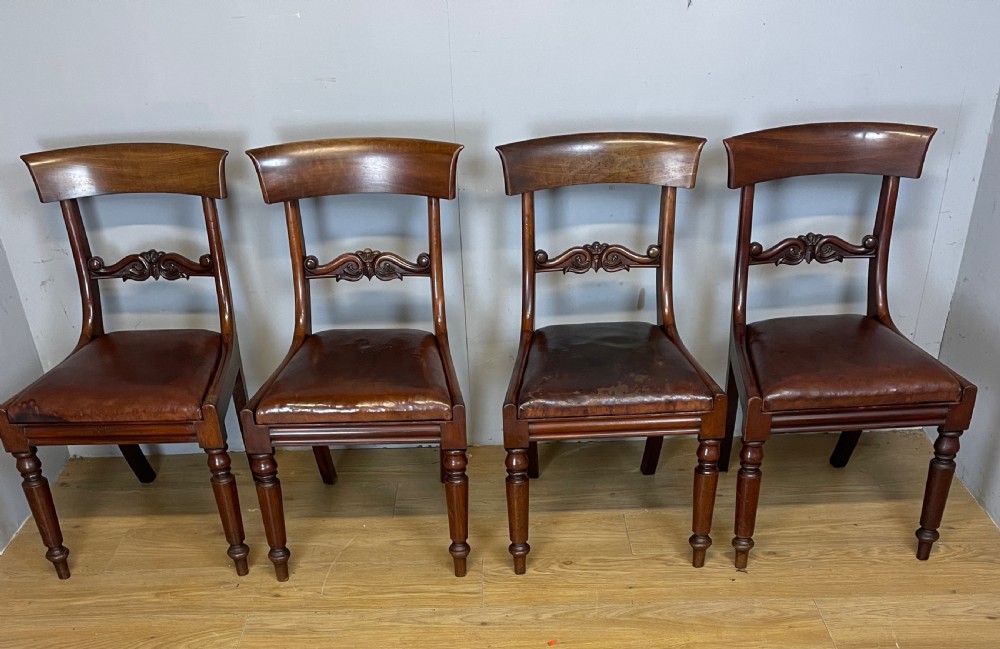 Set of 4 mahogany William IV dining chairs in original condition  View III