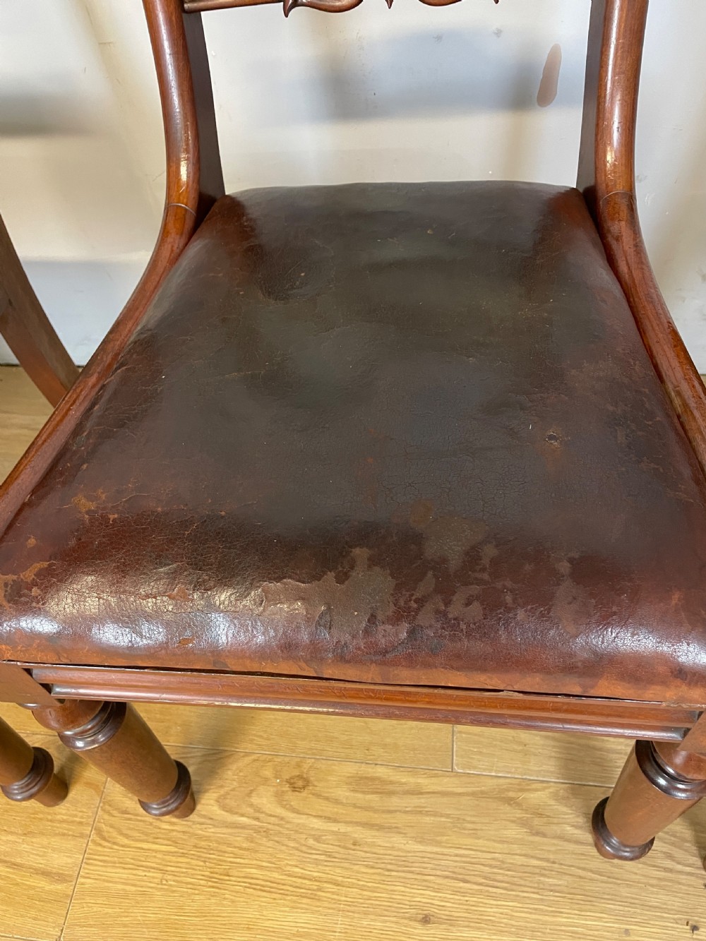 Set of 4 mahogany William IV dining chairs in original condition  View VIII