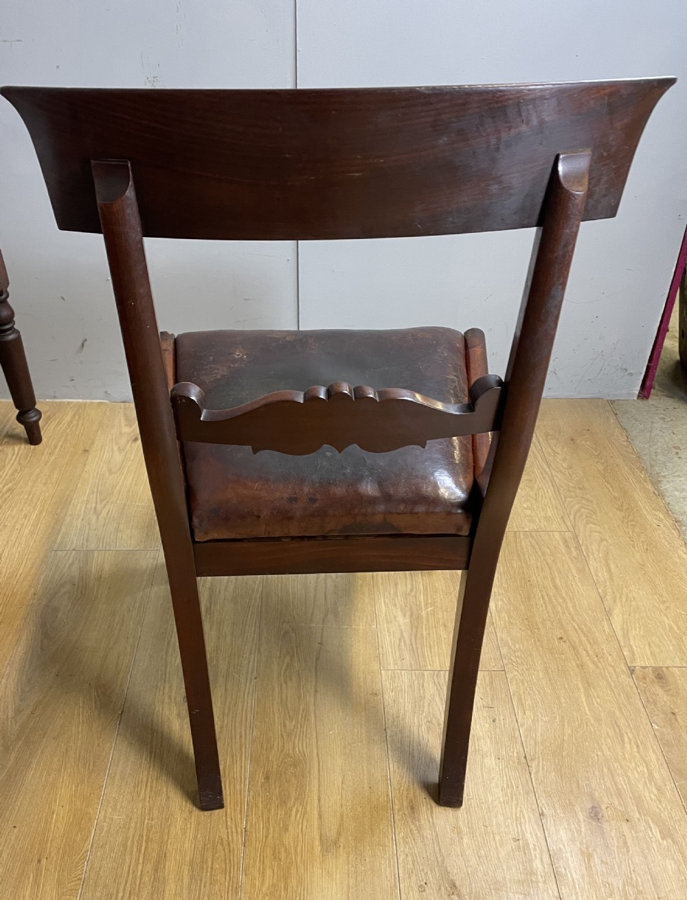 Set of 4 mahogany William IV dining chairs in original condition  View XI