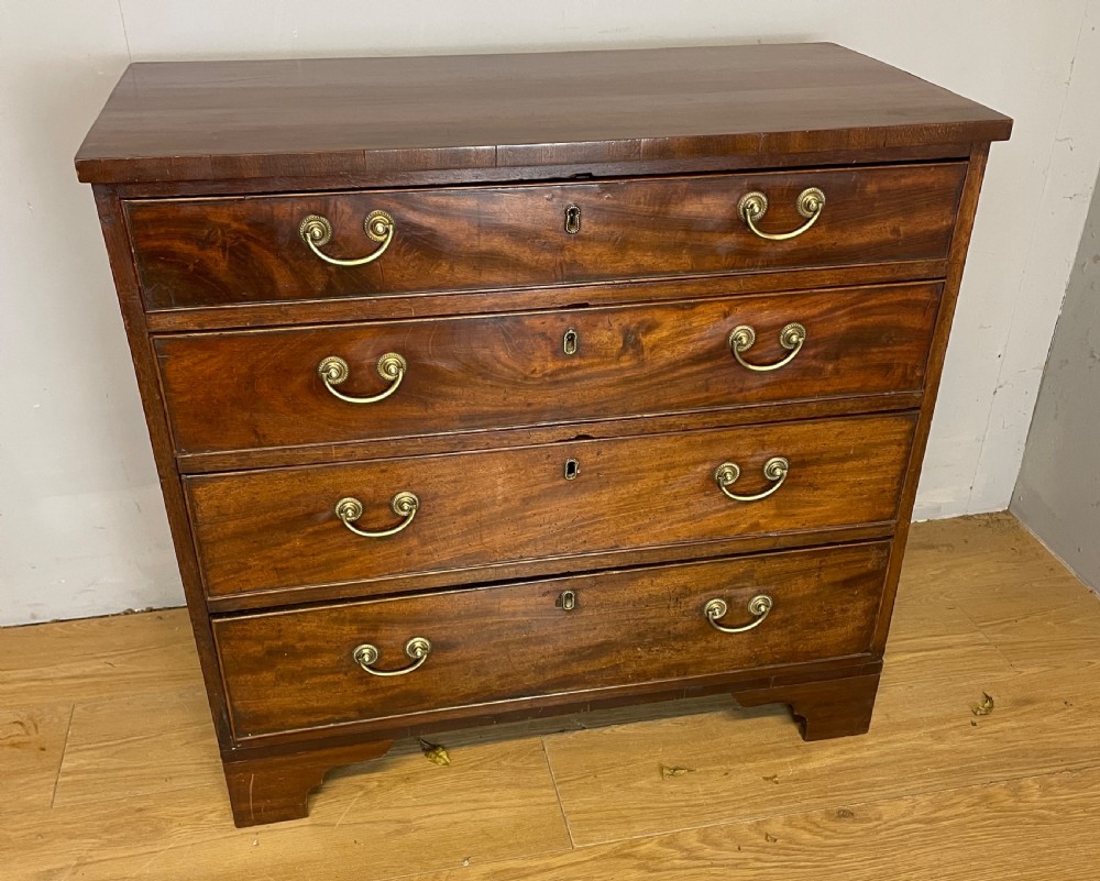 C19TH mahogany 4 height chest of drawers 