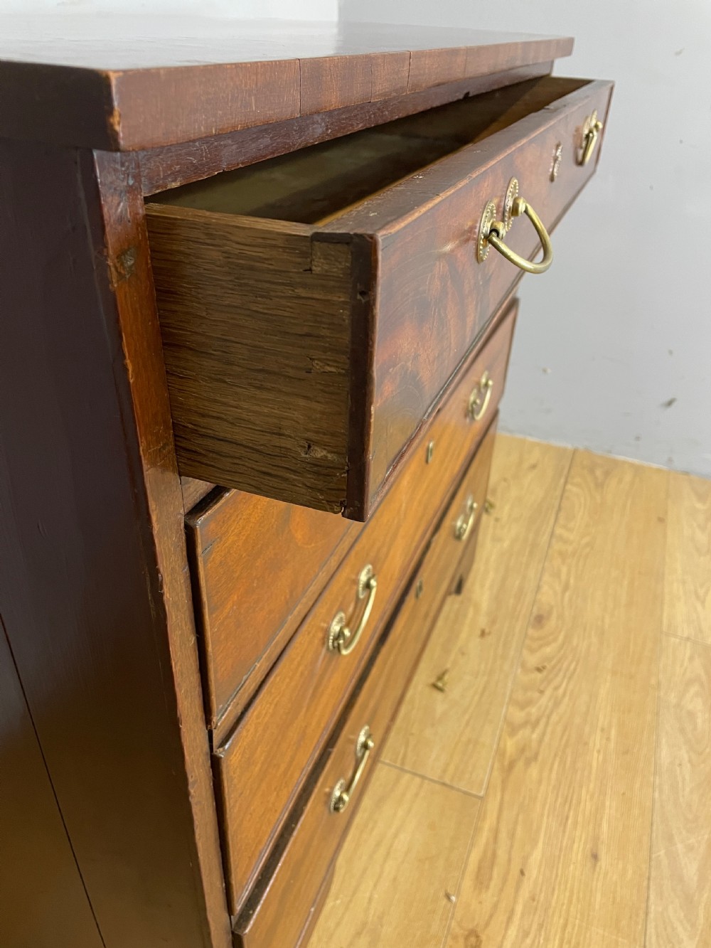 C19TH mahogany 4 height chest of drawers  View V