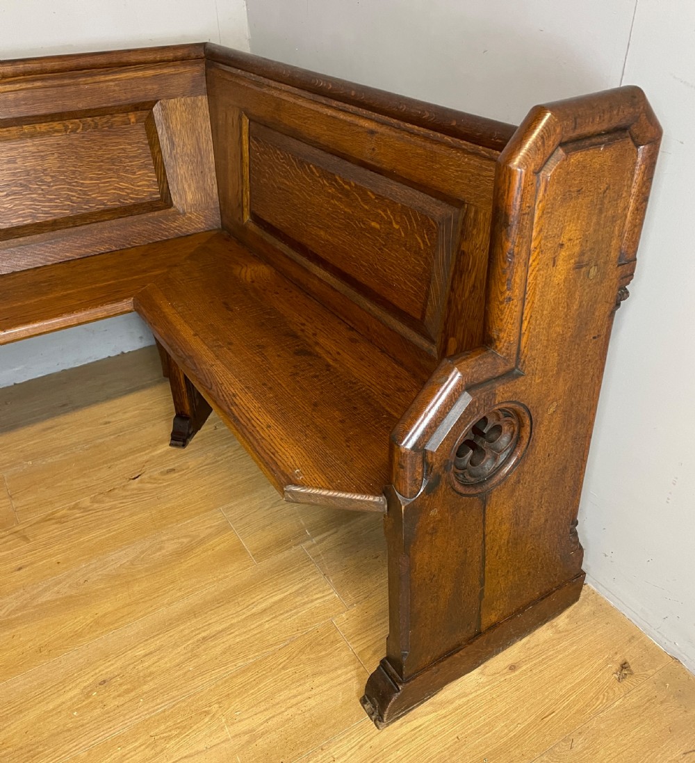 C19TH oak corner pew with provenance  View II
