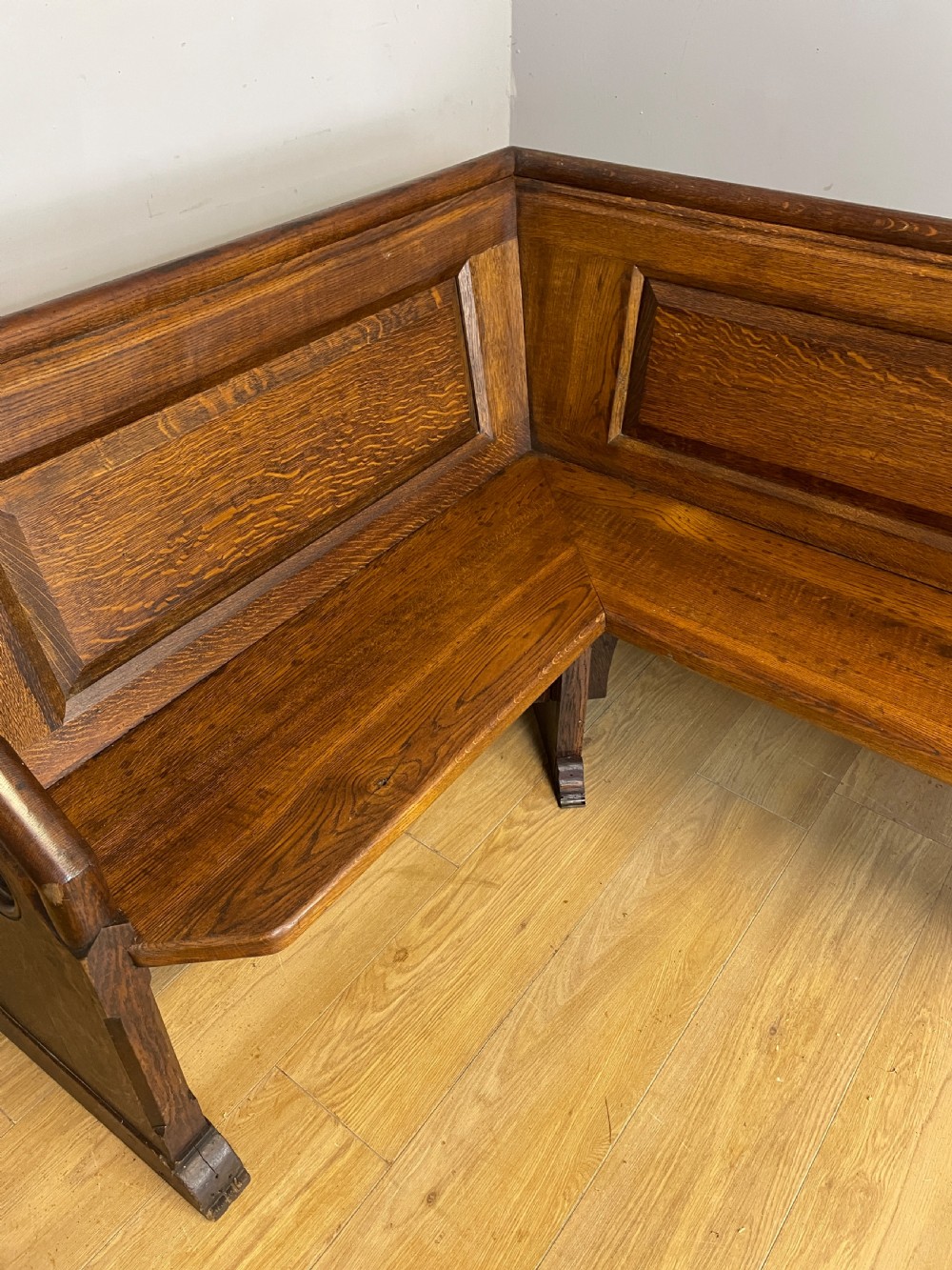 C19TH oak corner pew with provenance  View XI